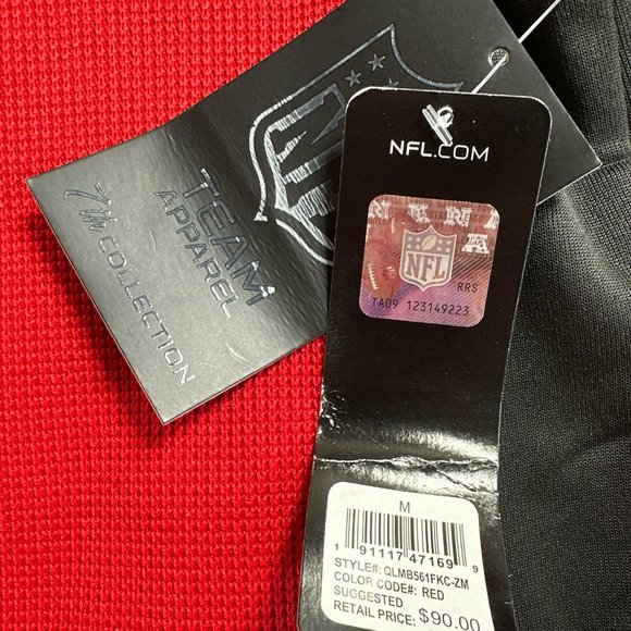 NFL Kansas City Chiefs Team Apparel Knit Pullover 1/4 Zip Sweater Men's M NWT - Picture 9 of 15